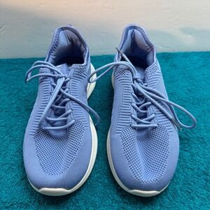 Lamincoa Womens Walking Shoes Blue Knit Mesh Lace Up Sneakers Size 7.5-8